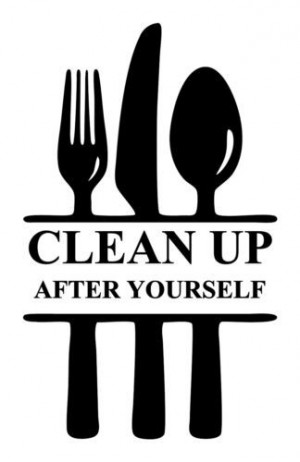 Kitchen Clean Up After Yourself Ustensil Diner Room Quote Home Wall ...