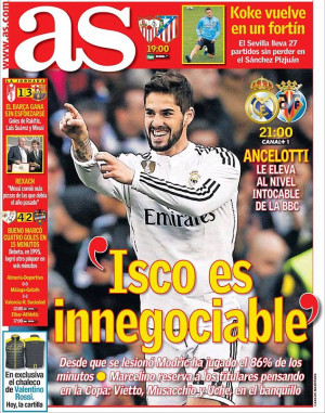 ... Ancelotti's quotes on Isco, noting that his place is 'non-negotiable