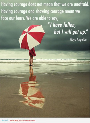 ... Mean We Face Our Fears I Have Fallen But I Will Get Up - Maya Angelou