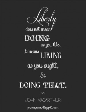 True liberty chalkboard quote (from Slave by John MacArthur)