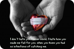 dont hate you, I never could, I hate how you made me fall for you ...