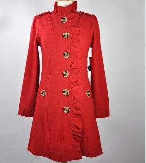 red boiled wool jacket