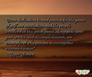 your dedication to and passion for the game of golf our association ...