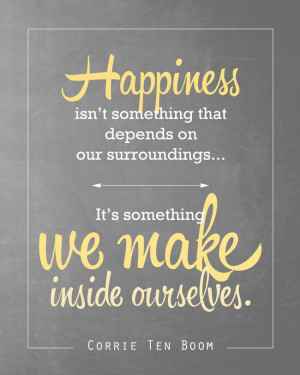 ... to download the Corrie Ten Boom happiness quote printable in yellow