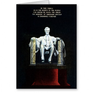 Washington DC Lincoln Memorial at Night with Quote Cards