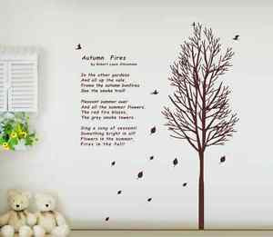 Details about Hand Carving Autumn Fires Tree Bird Wall Quote Art Vinyl ...