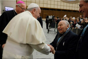 On November 22, 2014, Francis greets Gustavo Gutierrez , founder of ...
