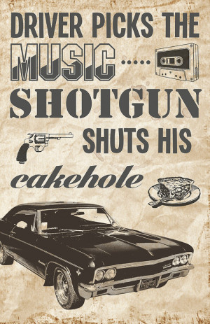 ... Cardstock - Unisex teenager gift - Winchester - Driver Picks the Music