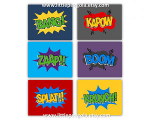 Super Hero Sayings Art for Kids set of six 5