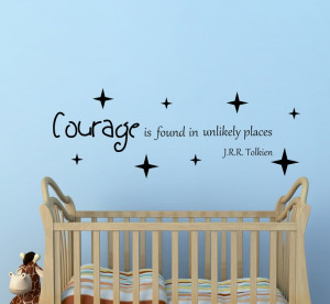 Small JRR Tolkien quote wall decal art vinyl lettering sticker Courage ...