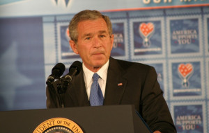 Former President George W. Bush made a declarative statement when ...