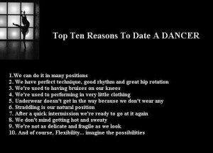 Top ten reasons to date a dancer...