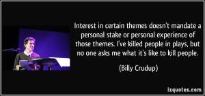 Interest in certain themes doesn't mandate a personal stake or ...