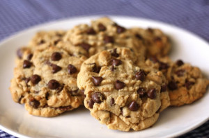Reeses-Stuffed Peanut Butter Chocolate Chip Cookies