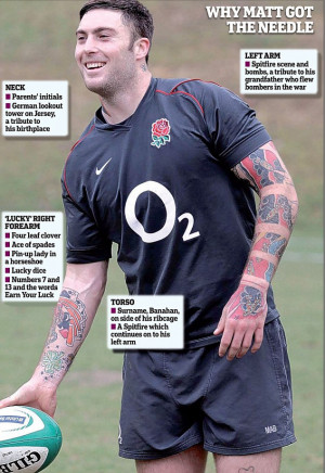 The more the merrier: Matt's tattoos cover his arms and torso