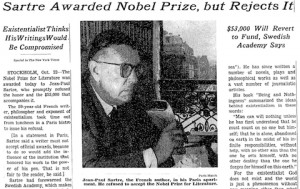 ANECDOTARIO DE ESCRITORES (768): Sartre pide a la academia sueca que ...