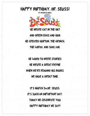 Happy Birthday, Dr. Seuss! Poem and Craft