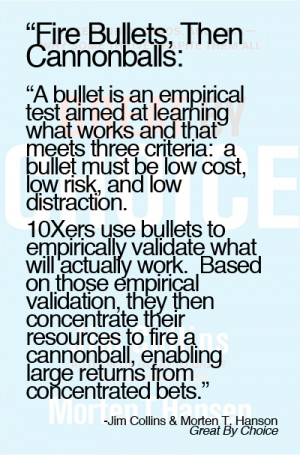 Fire Bullets, Then Cannon Balls – Empirically validate major ...