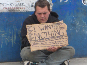 funny homeless sign