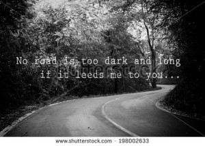 black and white abstract background with road and unknown quote above ...