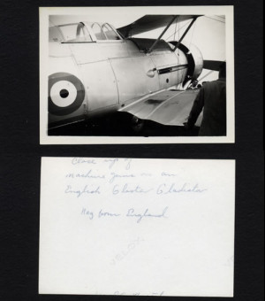 Original 1930s Photograph Gladiator Airplane Machine Guns