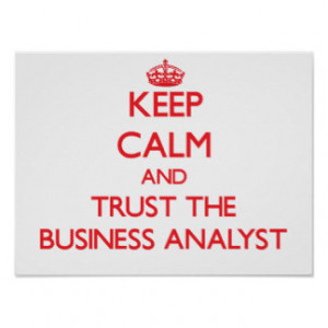 Keep Calm and Trust the Business Analyst Posters
