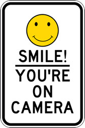 ... > Camera-Video Security Signs > Smile! You're On Camera Sign - 12x18