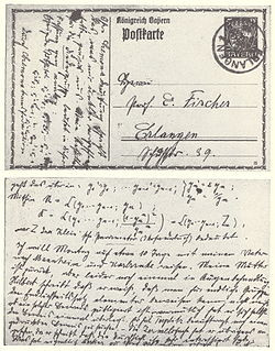 ... her colleague, Ernst Fischer. this card is postmarked 10 April 1915