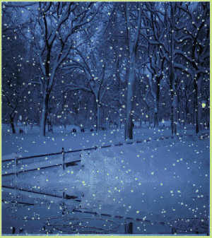 snow was falling so much like stars filling the dark trees that one ...