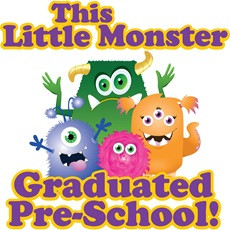 ... Shirts >> Stock >> This Little Monster Graduated Pre-School T-shirt