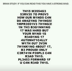 Brain study: test your brain! More