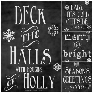 20 FREE Christmas Chalkboard Printables
