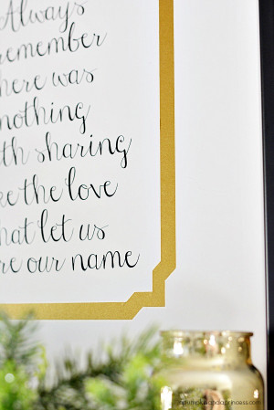 ... Framing with Holiday Decor – a custom framed family quote printable
