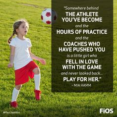 Mia Hamm Quote on Playing for the Love of the Game #soccer More