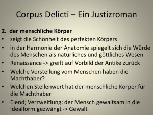Corpus Delicti – Ein Justizroman 2. der menschliche Körper zeigt ...