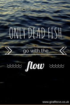 ... After all, only dead fish go with the flow. www.giraffecvs.co.uk More
