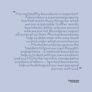 boundaries impact all areas of our lives: physical boundaries help us ...