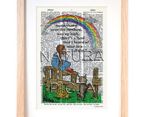 Somewhere over the rainbow quote di ctionary print -Dorothy Gale art ...