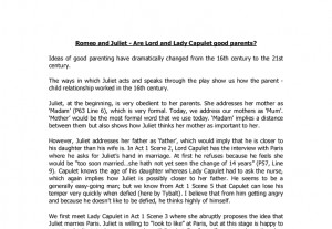 Romeo and Juliet - Are Lord and Lady Capulet good parents?