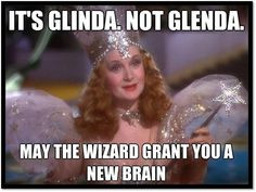 Glinda the Good Witch. NOT Glenda. Duh. More