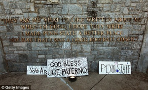 Local hero: A quote by former Penn State coach Joe Paterno - who many ...
