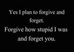 Forgive How Stupid I Was and Forget You ~ Funny Quote
