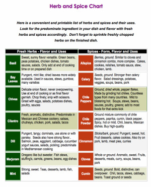 properties of spices spices and culinary herbs wall spice chart
