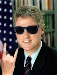 Funny Bill Clinton Glossy Poster Picture Photo Sweet Dude Up Rock on