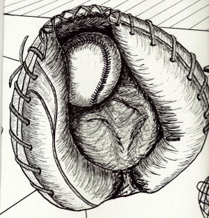 My drawing of a catcher's baseball glove done for 2D Foundations class ...