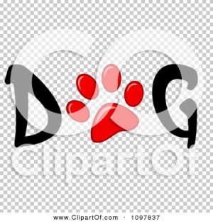 clipart red paw print in the word dog royalty free vector red paw ...