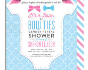Gender Reveal Party Invitations, Pa rty Ideas, Baby Shower Decorations ...