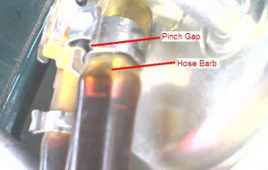 ... the new 1/4” hose onto small fittings on the IP and fuel filter