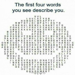 The first four words you see describes you