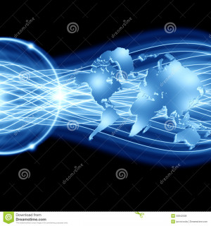 Global business connection isolated on black.